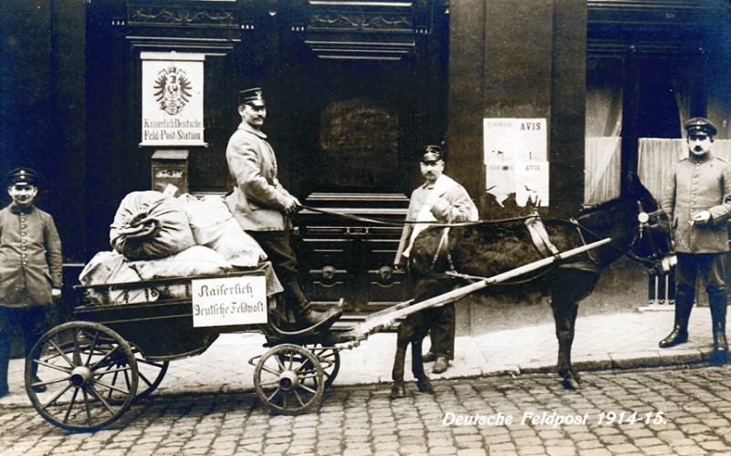 Deutsche Feldpost. Postkarte, um 1915