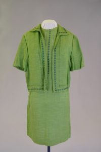 Kleid mit Jacke, "Couplet". Um 1960. Leinen.