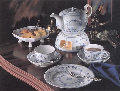 Teegeschirr, Dekor 321 'Blau Dresmer', Wallendorf, ca. 2000