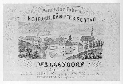 Ansicht der Wallendorfer Porzellanmanufaktur in der zweiten Hälfte des 19. Jahrhunderts