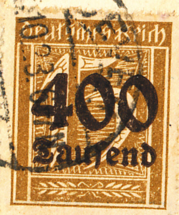 Eine 400 Tausender Briefmarke von 1923