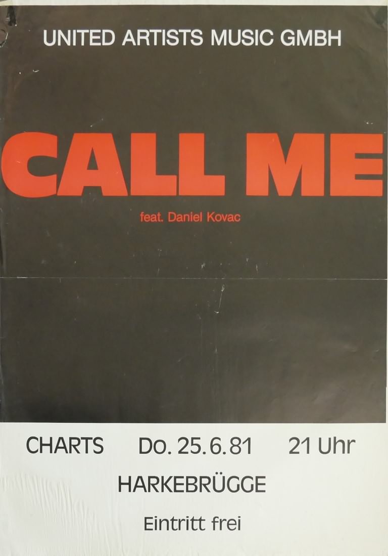 Call Me, 25. Juni 1981, Charts, Harkebrügge