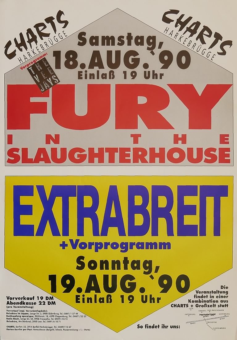 Fury in the Slaughterhouse, 18. August 1990 / Extrabreit, 19. August 1990