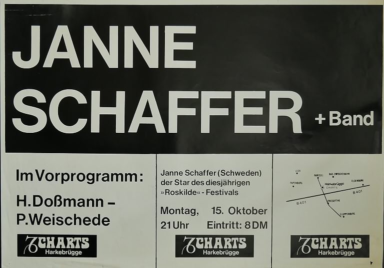 Janne Schaffer Band, 15. Oktober 1979, Charts, Harkebrügge, Plakat 1