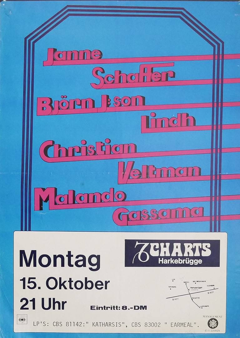 Janne Schaffer Band, 15. Oktober 1979, Charts, Harkebrügge, Plakat2