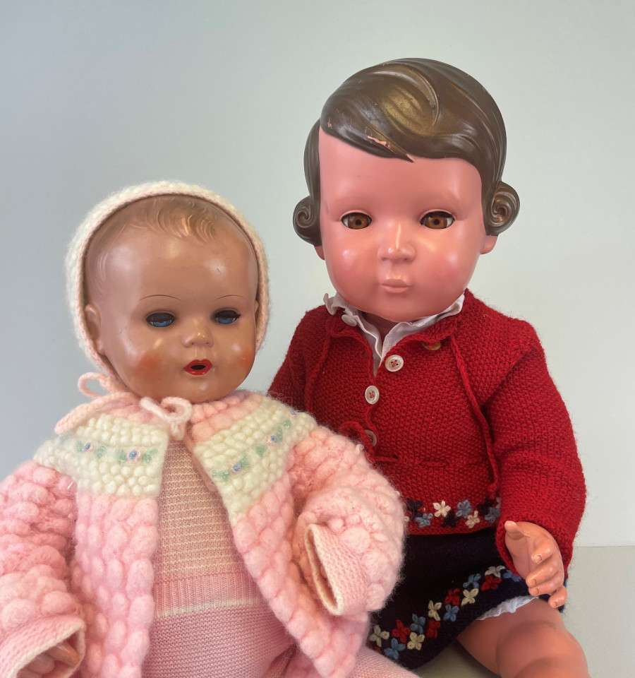 Schmollmund und Schlummeraugen - Zwei Schildkröt-Puppen aus den 50er Jahren [77]