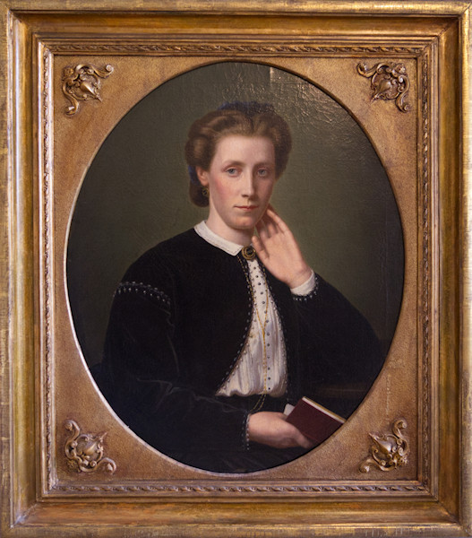 H. Maria Süßmilch, geb. Bunjes; Frau des Baumaterialienhändlers und Ratsherrn August Balduin Süßmilch – Porträt – 1867 – Ölmalerei auf Leinwand