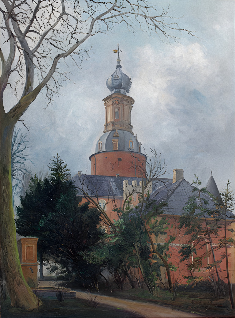 Der Maler Arthur Eden-Sillenstede hat die Pumpe an der Stelle des alten Brunnens 1937 festgehalten