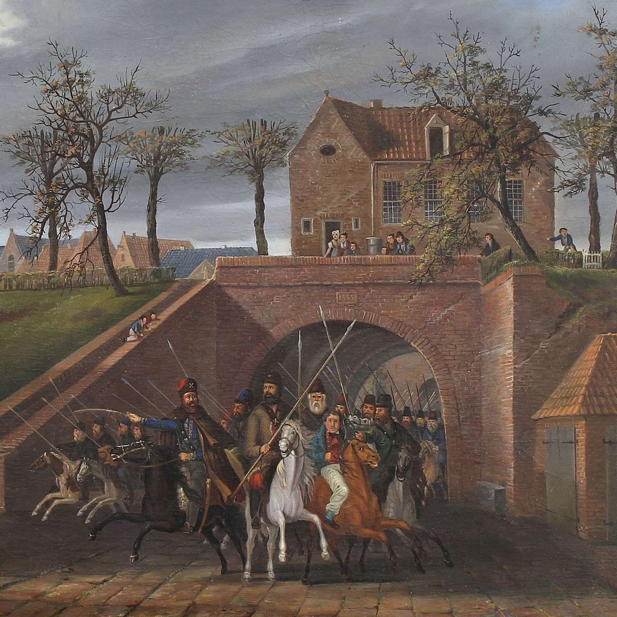 Abb. 5 Friedrich Barnutz, Einzug der Kosaken im Jahr 1813, Öl auf Leinwand 1840, Ausschnitt (Schlossmuseum Jever)