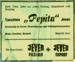 Pepita - die erste Diskothek in Jever.<br />
Anzeige Jeversches Wochenblatt 1967<br />
300 dpi, jpg, 1,85 MB
