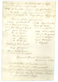 Die Schrift aus dem Jahre 1831. In den letzten Zeilen steht noch: „Den 15. October ist derselbe wieder hinaufgebracht. Sollte jemand zum Schaden dabeykommen so solls im Thurm bey das mitler Fenster angeschrieben seyn.“