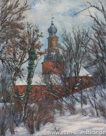 Abb. 4, A. Eden, Schloss im Winter, um 1950, 48x62 cm, Öl auf Leinwand, Privatbesitz