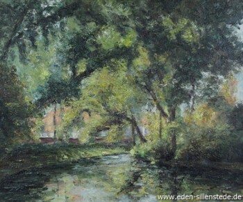 Abb. 8, A. Eden, Schlossgraben, 1957, 60x50 cm, Öl auf Leinwand, Sammlung Schlossmuseum Jever