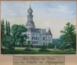 Abb. 16, A. Wilkens, Das Schloss Jever von der Ostseite des Schlossgartens, 1880, Sammlung Tiesler