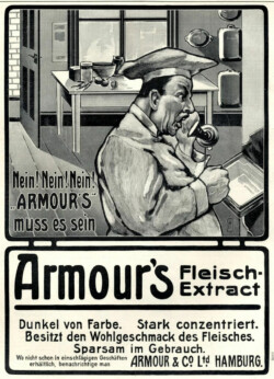 Anzeige Armour's Fleischextract<br />
© Schlossmuseum Jever<br />
JPG, 0.5 MB >><a href="https://www.schlossmuseum.de/wp-content/uploads/2024/11/armours-fleischextrakt.jpg" target="_blank">Download</a><<