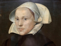 Die Malerei des 16. Jahrhunderts erweist sich als ausdrucksstärker als die ebenfalls sehr gute Kopie. Das ausdrucksvolle Gesicht Marias von Jever im Ausschnitt.<br />
© Schlossmuseum Jever<br />
JPG, 3.0 MB >><a href="https://www.schlossmuseum.de/wp-content/uploads/2025/02/Ausdrucksvolles-Gesicht-Marias-Original.jpg" target="_blank">Download</a><<